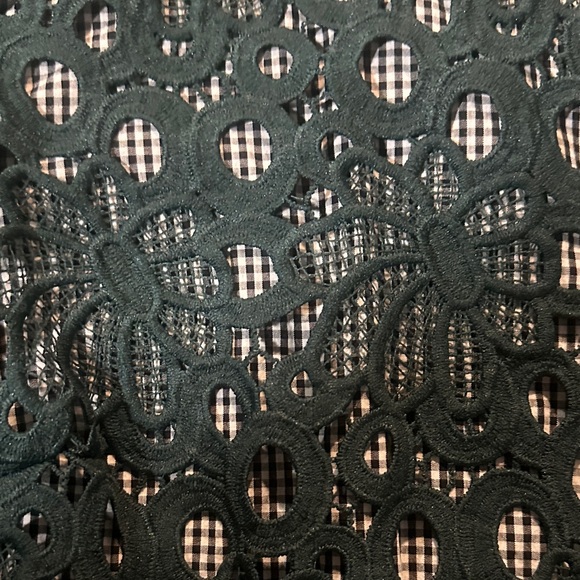 English Factory Lace Overlay Blouse - Dark Green - Picture 5 of 5